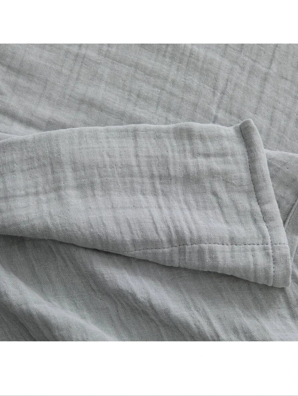 New!Calm Stone Gray Cotton Gauze Muslin Bedding Queen Set Soft Quilted Layers Y2